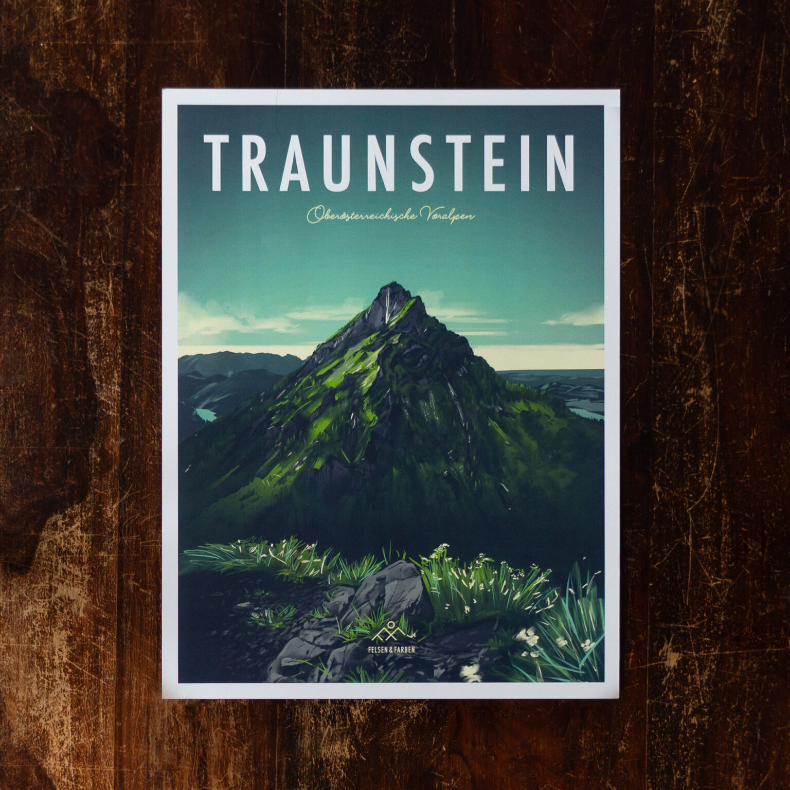 Traunstein Poster - Geschenk und Andenken - Wandern am Traunsee